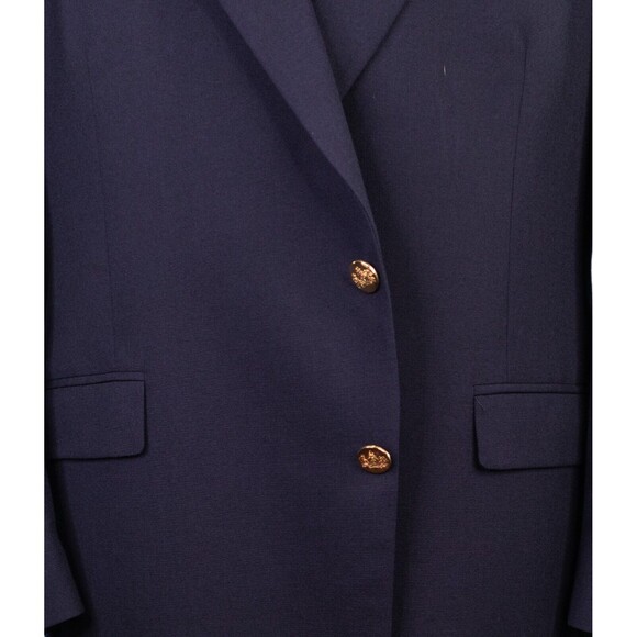 Stafford Executive Hartmax Worsted Wool 2 Gold Button Blazer Sz 46r Blue EUC - Picture 9 of 14